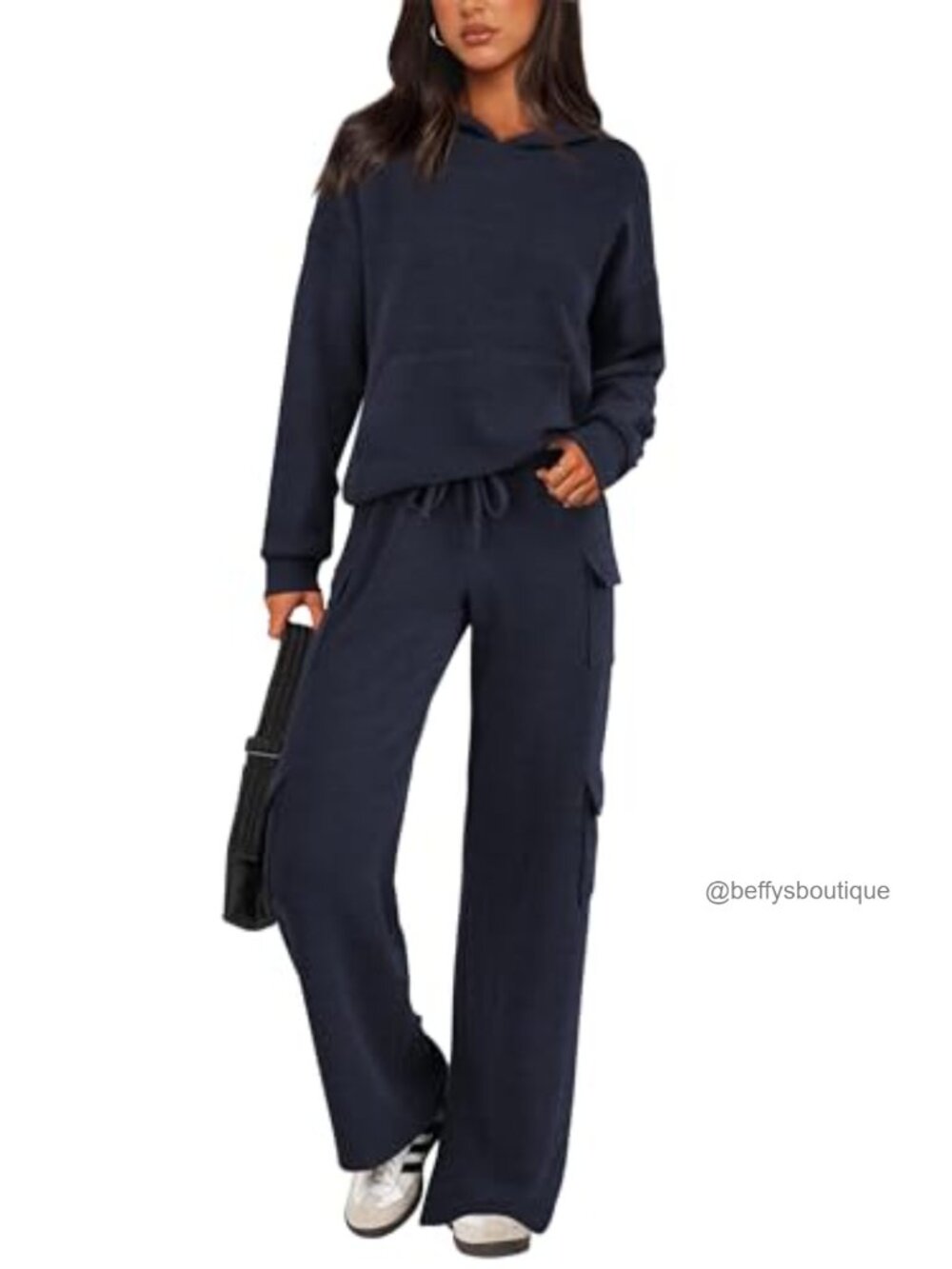 Two Piece Tracksuit Set Hoodie Cargo Pants Athleisure Outfit